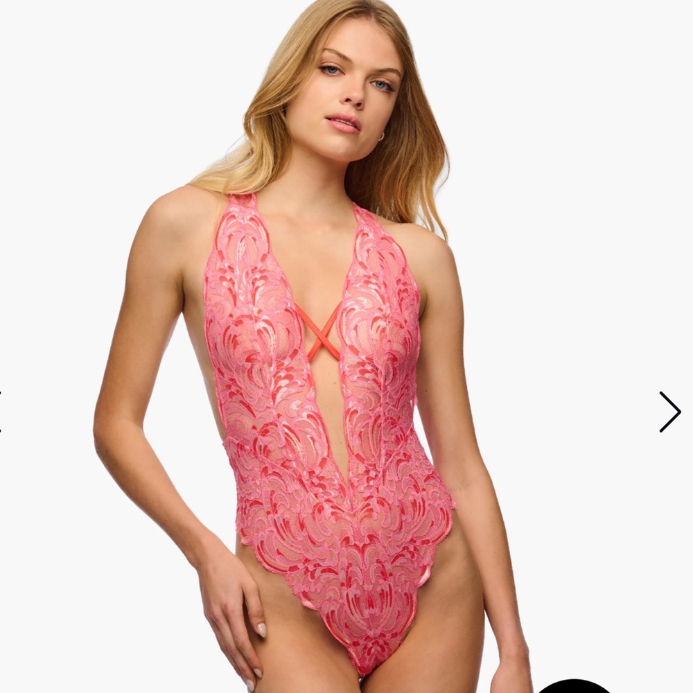 Cosabella Lianella teddy blush pink lace lingerie sexy Valentine’s Day size M